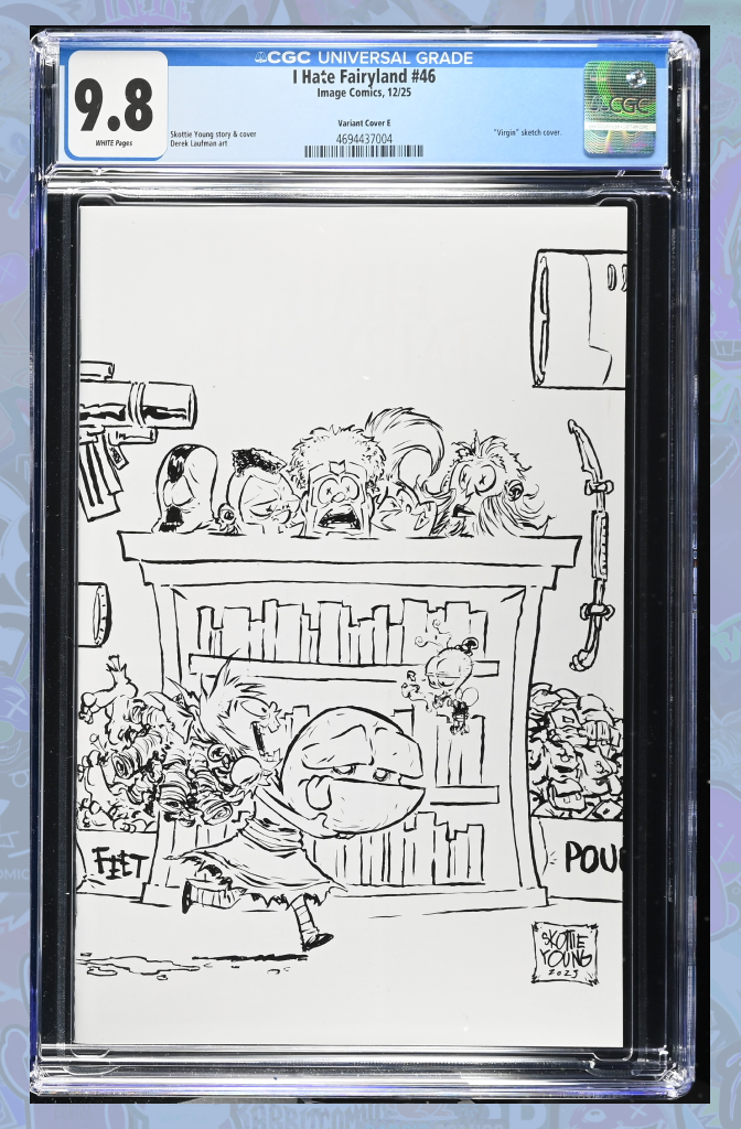 I Hate Fairyland #46 Skottie Young Youngblood Team Up BW Full Art Variant | CGC 9.8