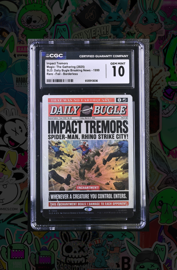 Impact Tremors | MTG | Spider-Man Secret Lair 1999 | Rare Foil Borderless | CGC 10