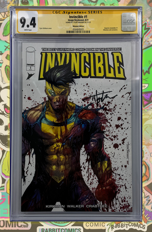Invincible #1 | Tyler Kirkham Battle Damage  | Signed by Tyler Kirkham  | CGC SS 9.4