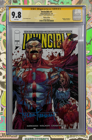 Invincible #1 | Battle Damage Omni Man Variant  | Signed by Tyler Kirkham  | CGC SS 9.8