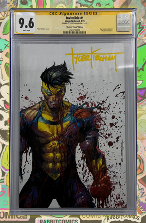 Invincible #1 | Battle Damage Virgin Variant  | Signed by Tyler Kirkham  | CGC SS 9.6
