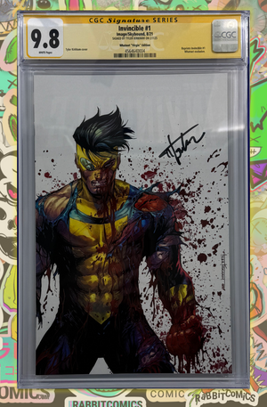 Invincible #1 | Tyler Kirkham Battle Damage Virgin Variant  | Signed by Tyler Kirkham  | CGC SS 9.8