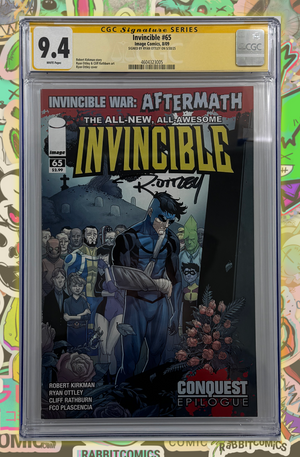 Invincible #65 | Conquest Epilogue | Signed by Ryan Ottley | CGC SS 9.4