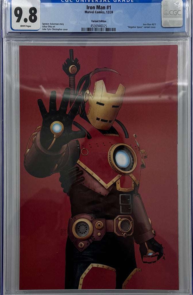 IRON MAN #1 | JOHN TYLER CHRISTOPHER NEGATIVE SPACE VIRGIN VARIANT | CGC 9.8