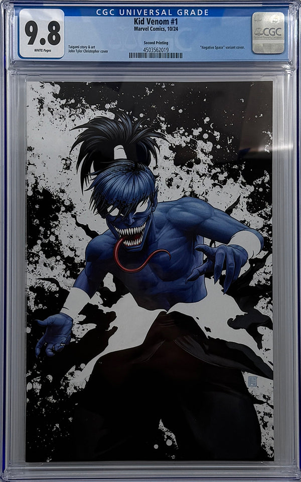 KID VENOM #1 | JTC NEGATIVE SPACE VIRGIN 2ND PRINTING VARIANT | CGC 9.8