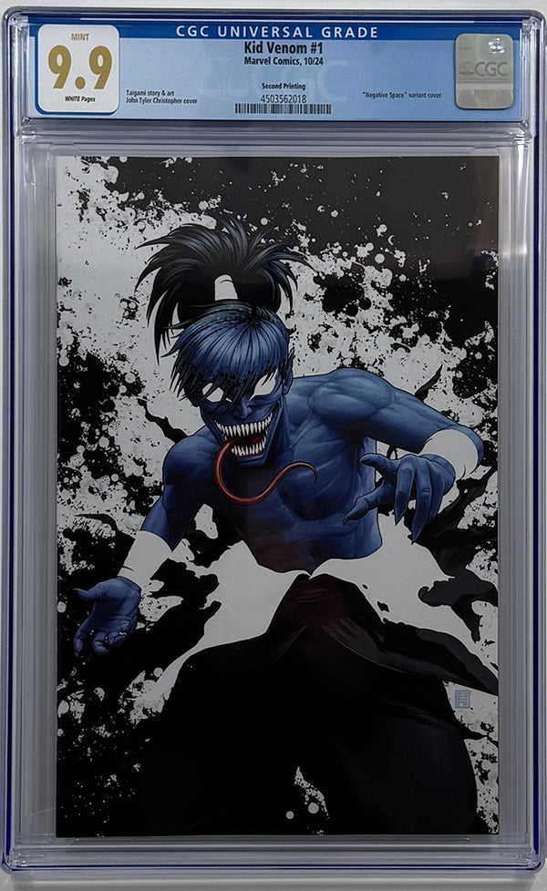 KID VENOM #1 | JTC NEGATIVE SPACE VIRGIN 2ND PRINTING VARIANT | CGC 9.9