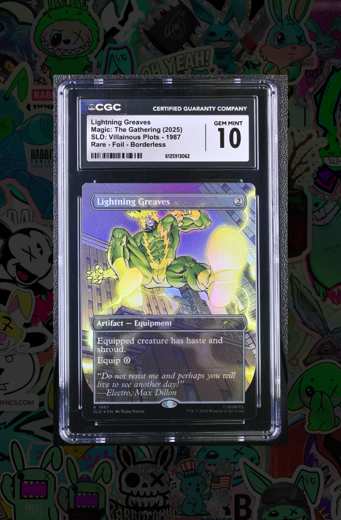 Lightning Greaves | MTG | Spider-Man Secret Lair 1987 | Rare Foil Borderless | CGC 10