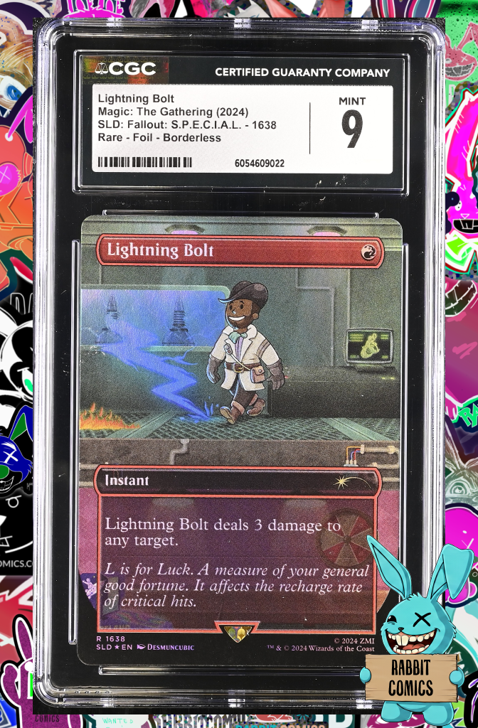 MTG - Secret Lair - Fallout | Lightning Bolt | 1638 Rare Foil | CGC 9