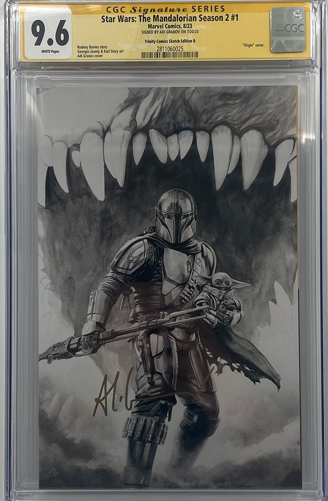 THE MANDALORIAN #1 S2 | ADI GRANOV SDCC BLACK & WHITE VARIANT | CGC 9.6