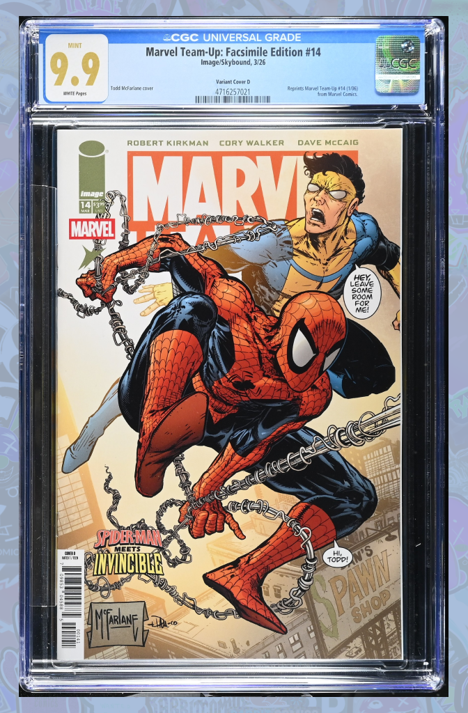 Marvel Teamup #14 Facsimile Edition Cover D Todd McFarlane  Variant | CGC 9.9