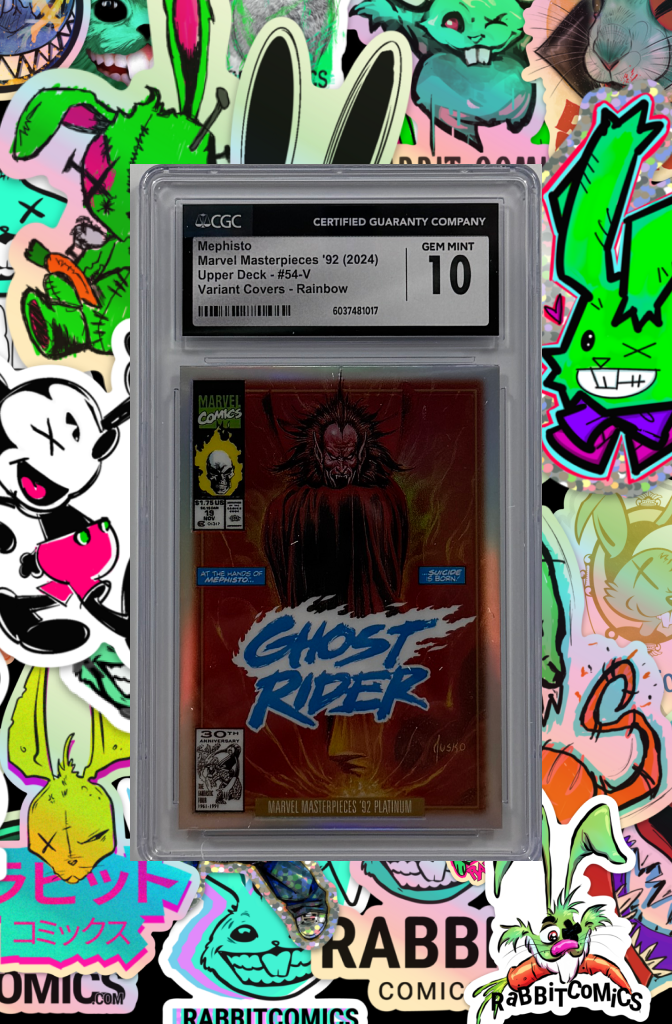 MARVEL MASTERPIECES 92 (2024) MEPHISTO | UPPER DECK 54-V - RAINBOW  | CGC GEM MINT 10