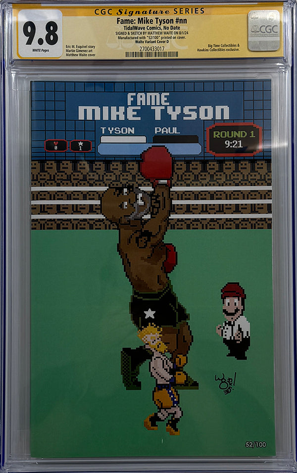 MIKE TYSON #1 | MATTHEW WAITE PUNCH-OUT DALLAS FANEXPO OLD MAN MIKEY VARIANT | CGC SS 9.8