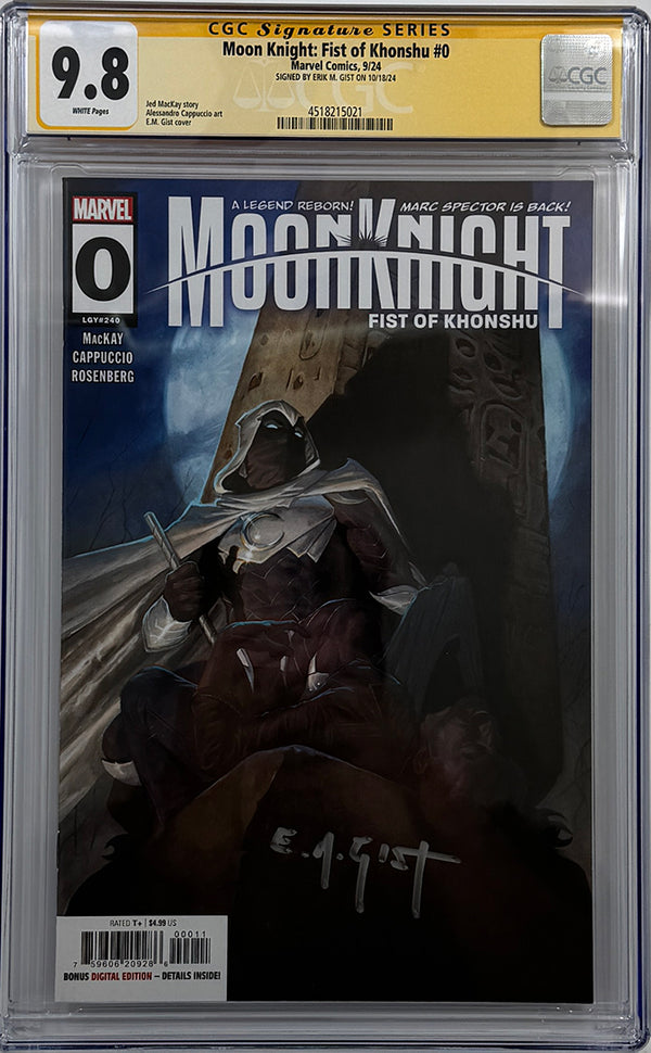 MOON KNIGHT: FIST OF KHONSHU #0 |  MAIN COVER | CGC SS 9.8