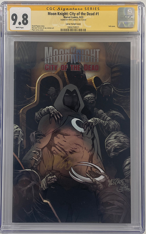 MOON KNIGHT: CITY OF THE DEAD #1 | PEPE LARRAZ FOIL VARIANT | CGC SS 9.8