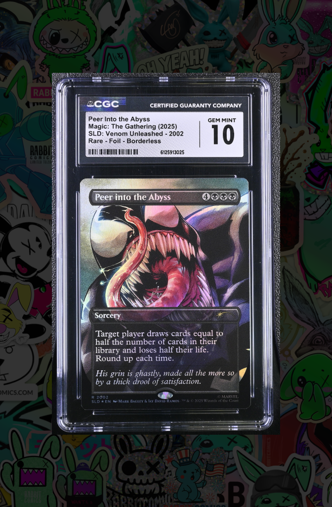 Peer Into the Abyss | MTG | Spider-Man Secret Lair 2002 | Rare Foil Borderless | CGC 10