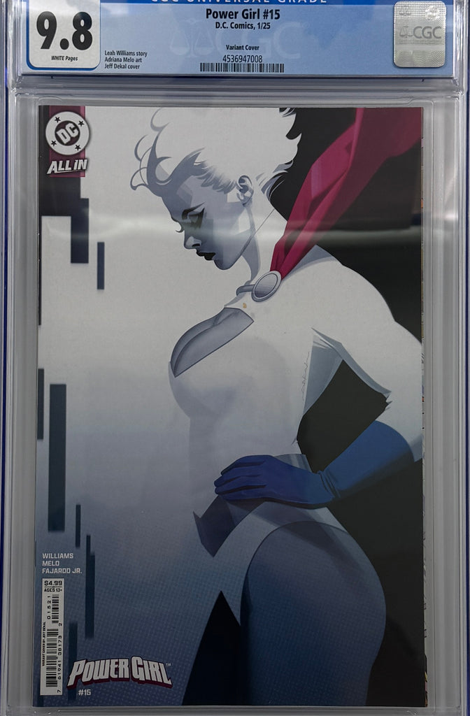 POWER GIRL #15 | CVR B JEFF DEKAL CARD STOCK VAR | CGC 9.8 | PREORDER