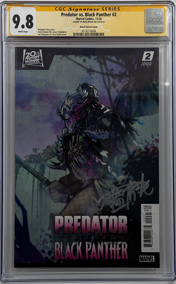 PREDATOR VS. BLACK PANTHER #2 | ROSE BESCH VARIANT | CGC SS 9.8