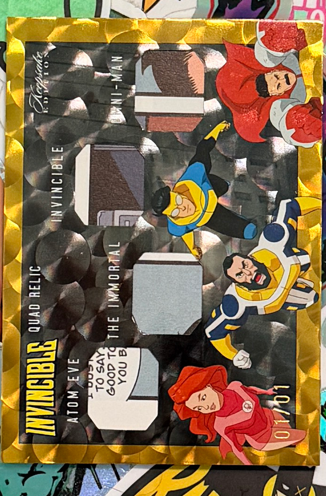 Invincible Keepsake Quad Relic GOLD 1 of 1 #535 Invincible, Omni-Man, Atom Eve, Immortal