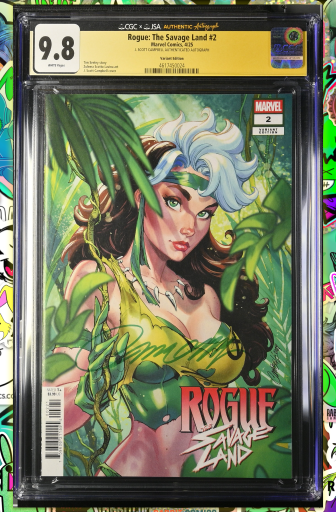 Rogue: The Savage Land #2 | J. Scott Campbell Variant | Signed by J. Scott Campbell  | CGC SS 9.8 (JSA)