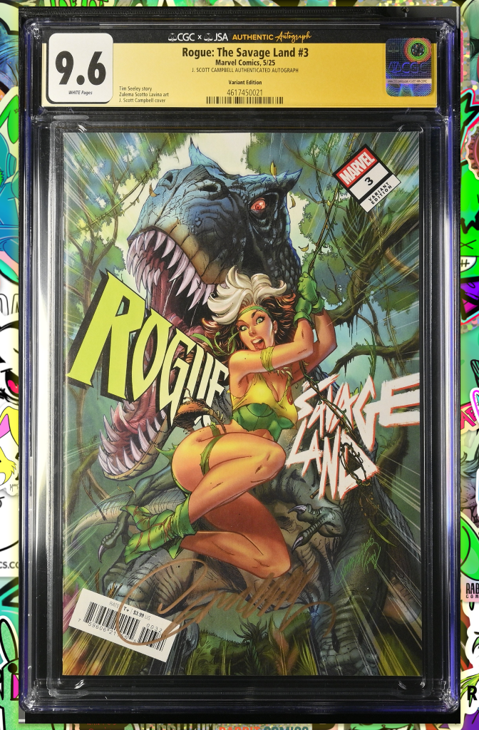 Rogue: The Savage Land #3 | Campbell Variant | Signed by J. Scott Campbell | CGC SS 9.6 (JSA)