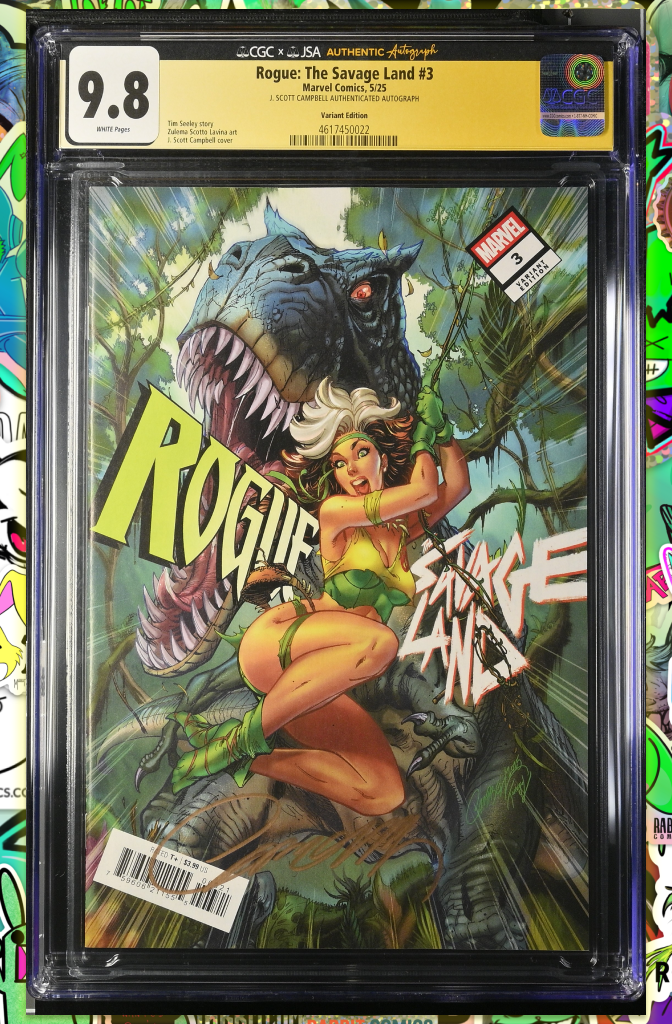Rogue: The Savage Land #3 | Campbell Variant | Signed by J. Scott Campbell | CGC SS 9.8 (JSA)
