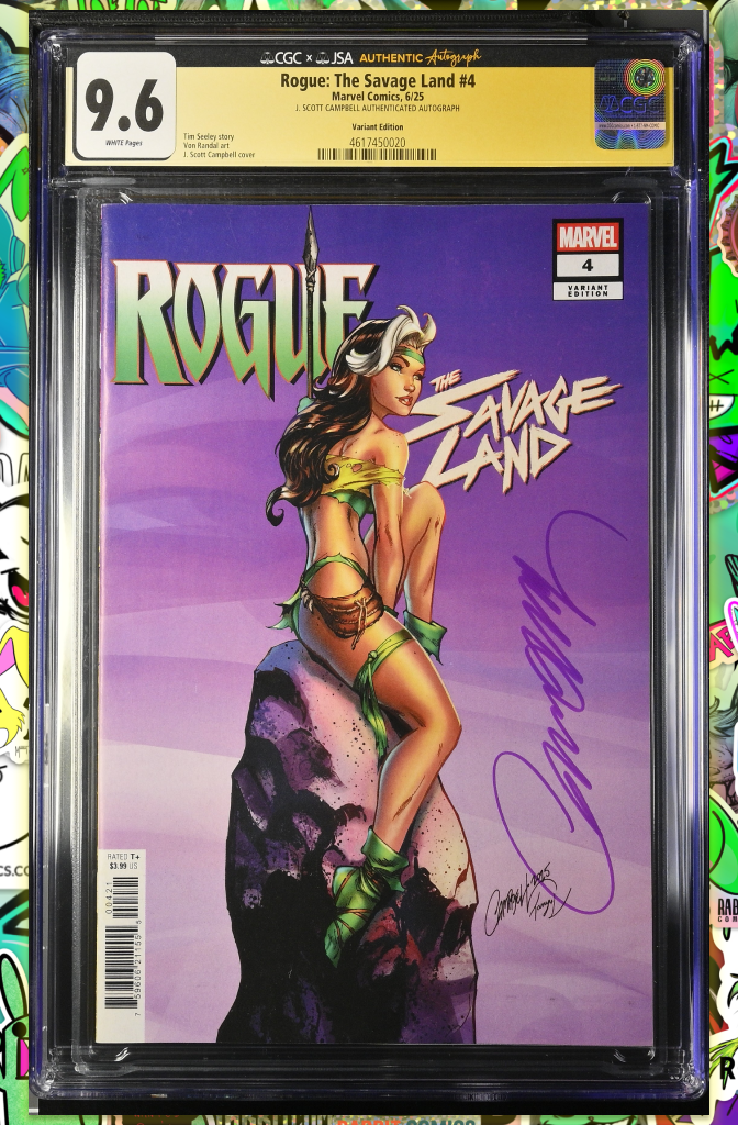Rogue: The Savage Land #4 | Campbell Variant | Signed by J. Scott Campbell | CGC SS 9.6 (JSA)