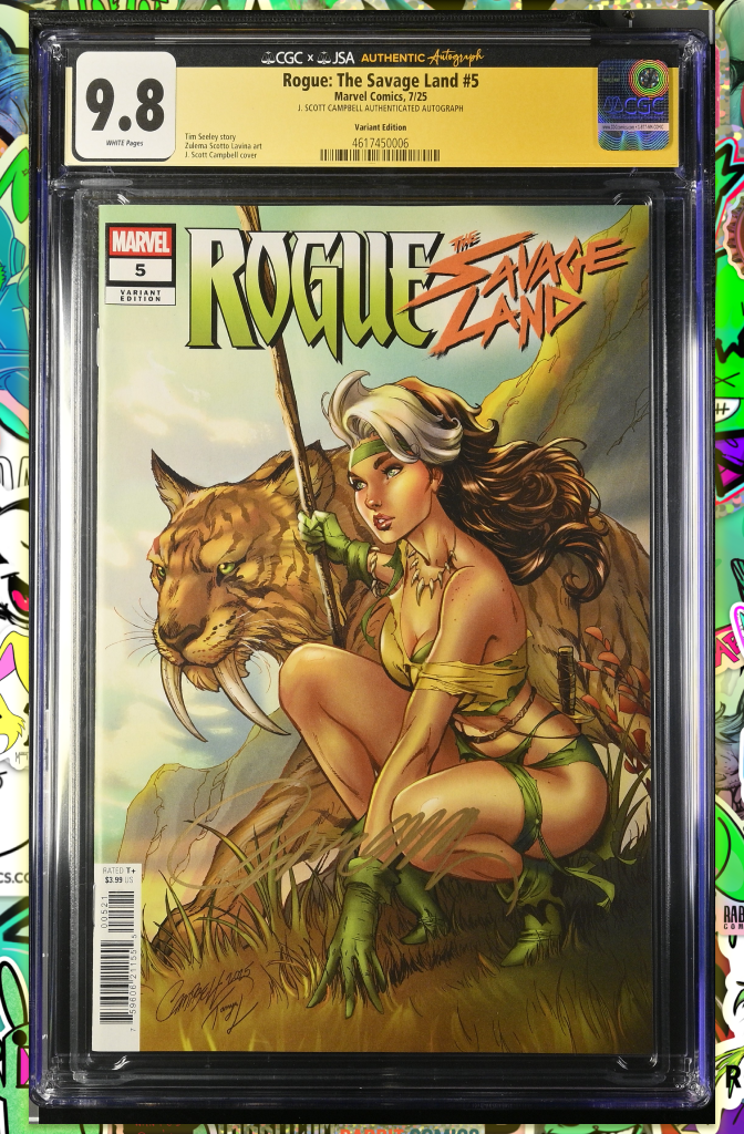Rogue: The Savage Land #5 |  Campbell Variant | Signed by J. Scott Campbell | CGC SS 9.8 (JSA)