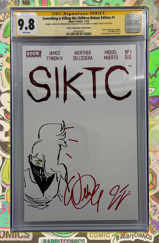 Something is Killing the Children #1 Deluxe Ed. | SIKTC SPOT FOIL BLANK | Werther Dell'Edera Erica Sketch | 2x Signed | CGC SS 9.8