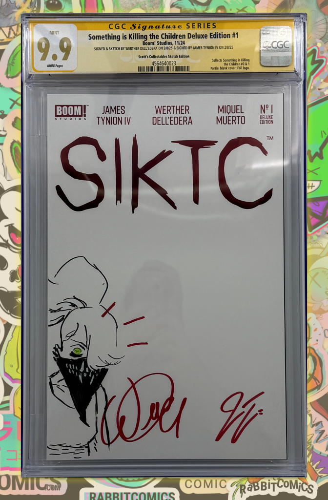 Something is Killing the Children #1 Deluxe Ed. | SIKTC SPOT FOIL BLANK | Werther Dell'Edera Erica Sketch | 2x Signed | CGC SS 9.9 (B)