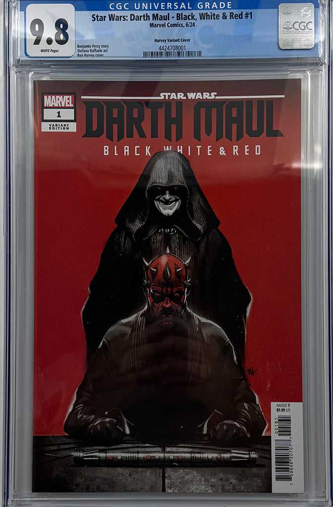 STAR WARS: DARTH MAUL - BLACK, WHITE & RED #1 | BEN HARVEY VARIANT | CGC 9.8