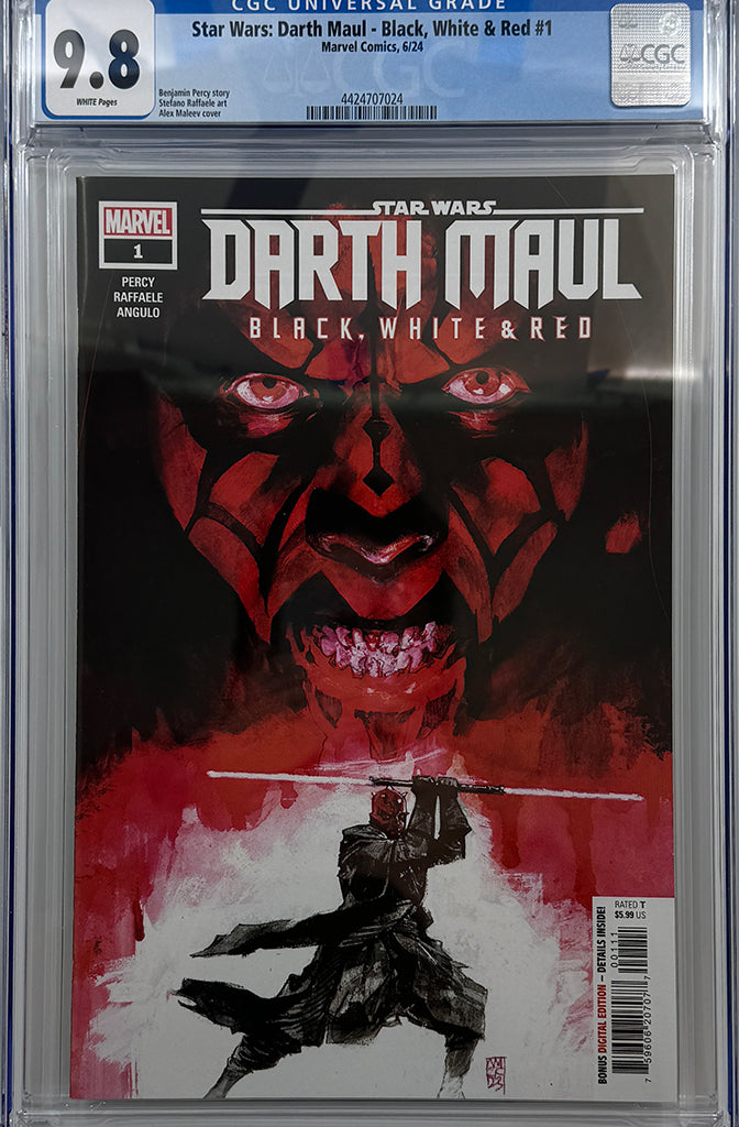 STAR WARS: DARTH MAUL - BLACK, WHITE & RED #1 | MAIN COVER | CGC 9.8
