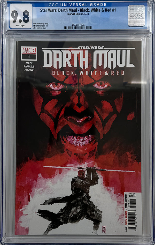 STAR WARS: DARTH MAUL - BLACK, WHITE & RED #1 | MAIN COVER | CGC 9.8