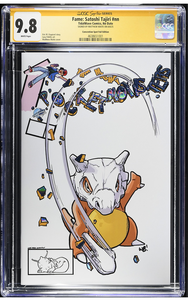 FAME: Satoshi Tajiri | Waite Cubone Embossed Foil Convention Variant | CGC 9.8
