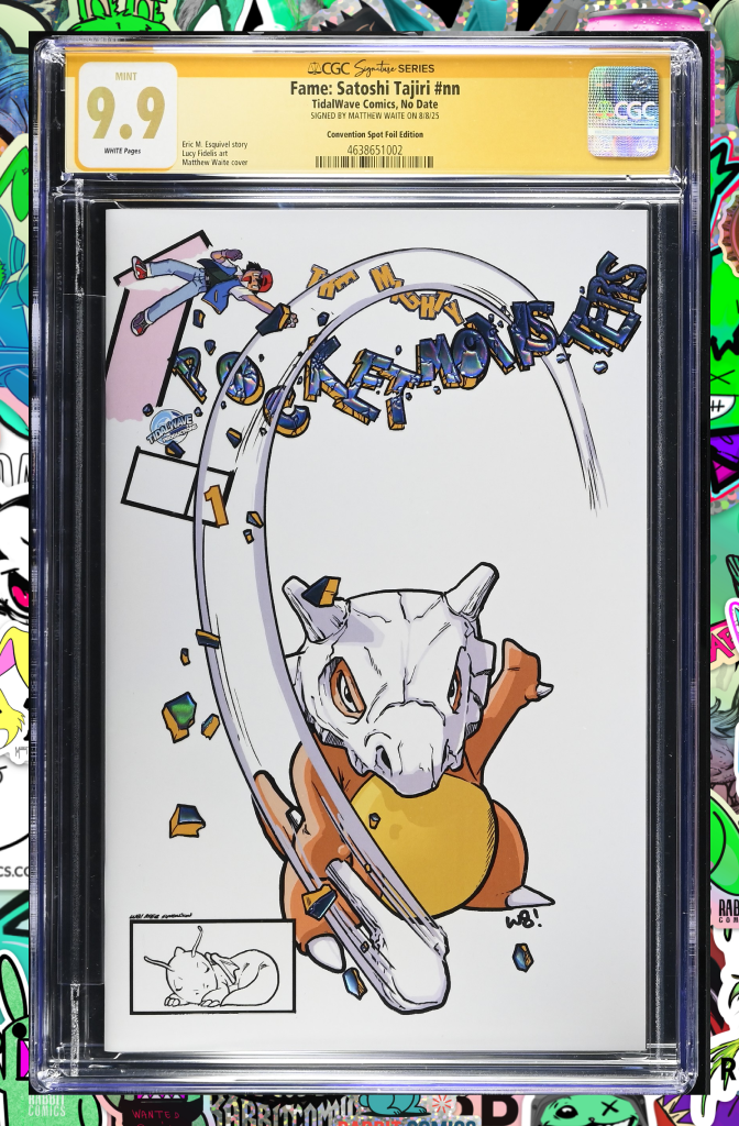 FAME: Satoshi Tajiri | Waite Cubone Embossed Foil Convention Variant | CGC 9.9