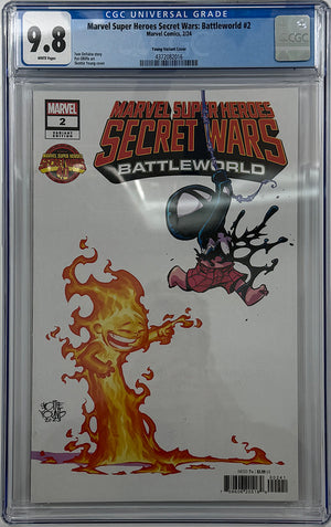 MARVEL SUPER HEROES SECRET WARS: BATTLEWORLD 2 | SKOTTIE YOUNG VARIANT | CGC 9.8
