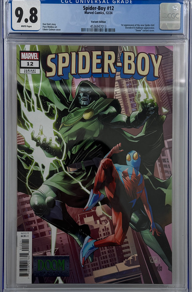 SPIDER-BOY #12 | Galmon & Aburtov DOOM Variant | 1st Spider-Girl | CGC 9.8
