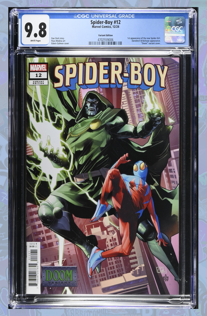 SPIDER-BOY #12 | Galmon & Aburtov DOOM Variant | 1st App New Spider-Girl | CGC 9.8