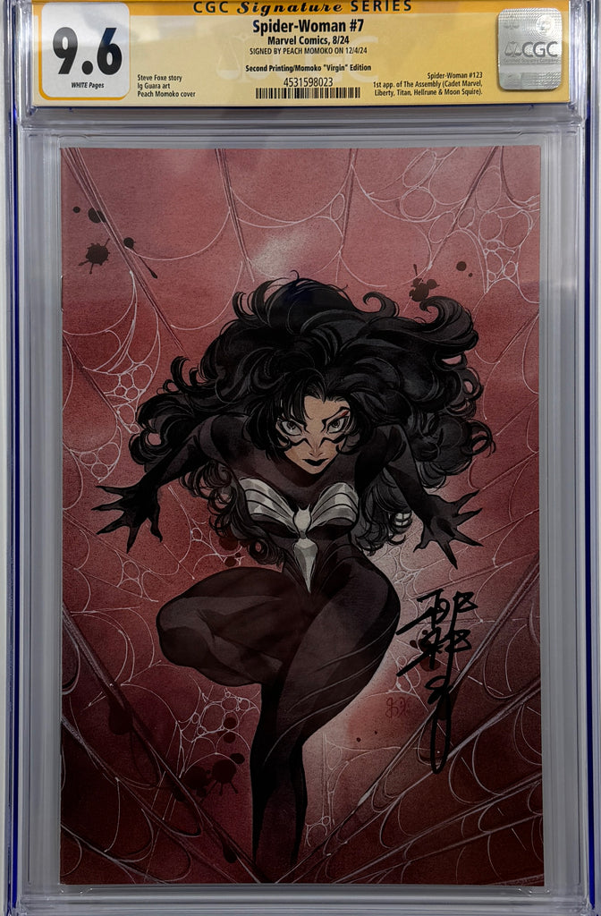 SPIDER-WOMAN #7 | 1:25 PEACH MOMOKO 2ND PRINTING VARIANT | CGC SS 9.6