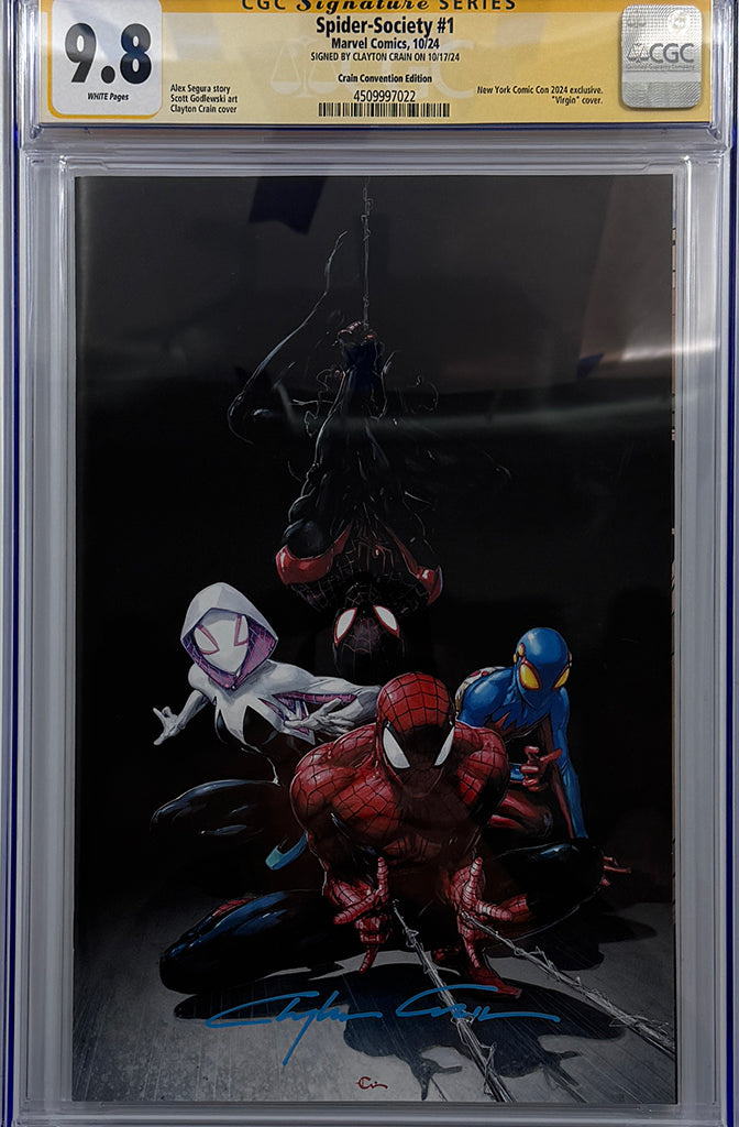 Spider-Society #1 | NYCC Variant - Signed by Clayton Crain | CGC SS 9.8