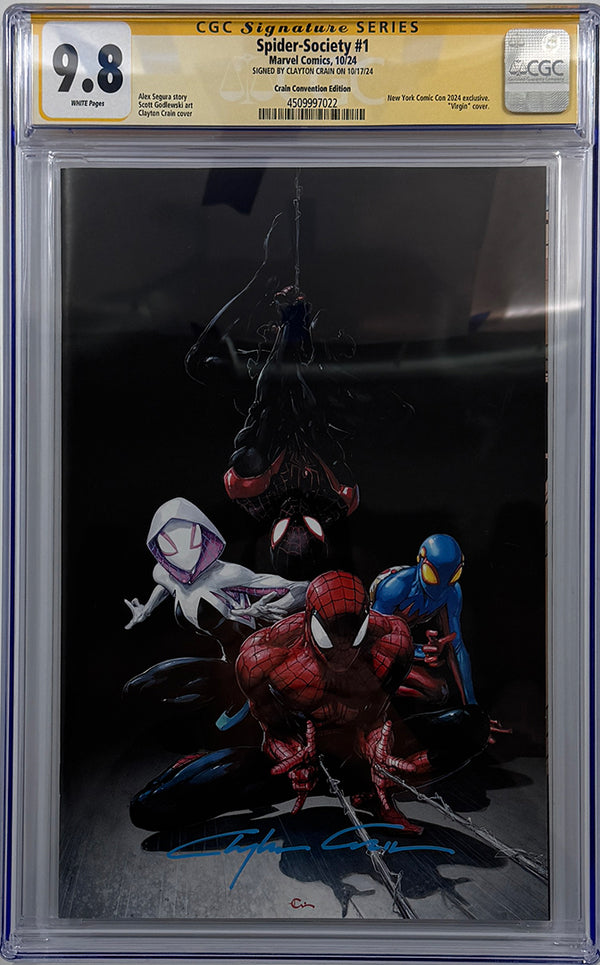 Spider-Society #1 | NYCC Variant - Signed by Clayton Crain | CGC SS 9.8