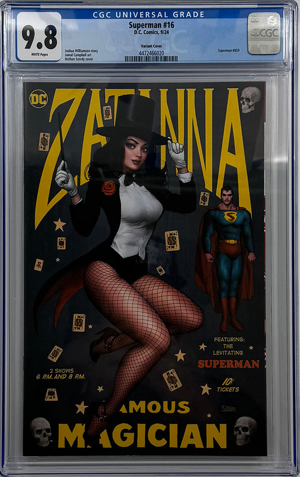 SUPERMAN #16 | CVR B NATHAN SZERDY CARD STOCK VAR (ABSOLUTE POWER) | CGC 9.8