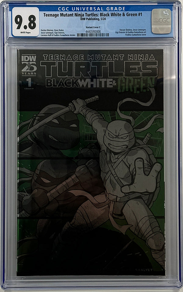 Teenage Mutant Ninja Turtles: Black, White, and Green #1 | 1:10 FOIL RATIO | CGC 9.8