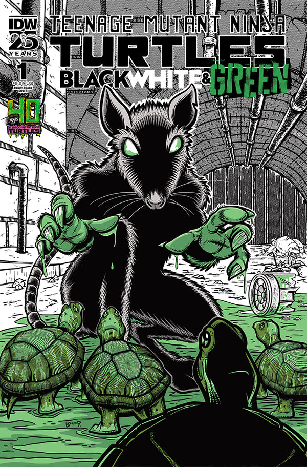 Teenage Mutant Ninja Turtles: Black, White, and Green #1 | Variant 40th Anniversary (Berger) | PREORDER