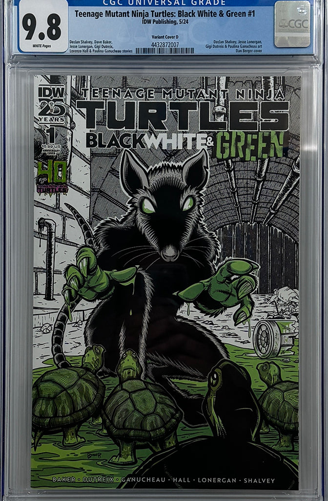 Teenage Mutant Ninja Turtles: Black, White, and Green #1 | Variant 40th Anniversary | CGC 9.8