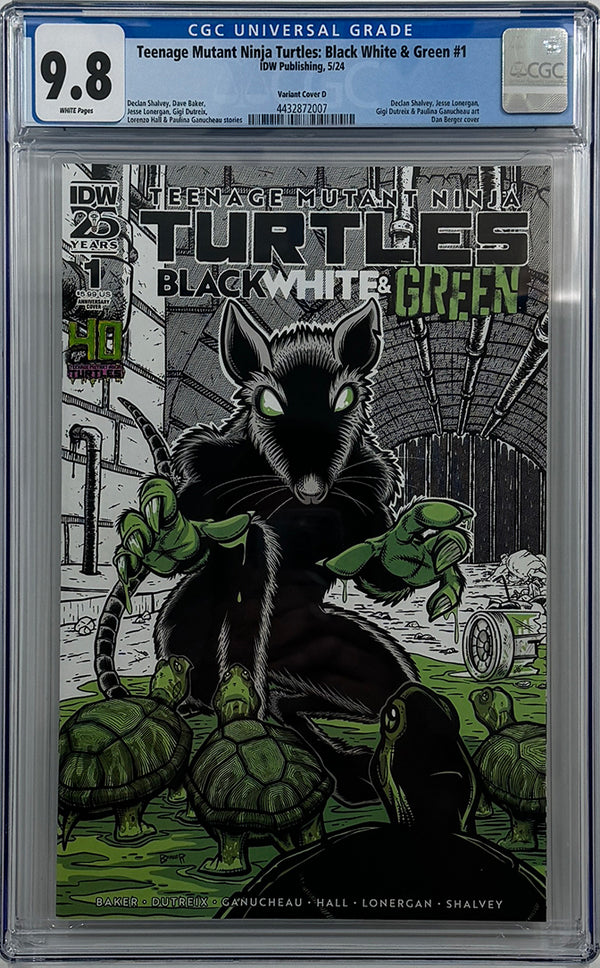 Teenage Mutant Ninja Turtles: Black, White, and Green #1 | Variant 40th Anniversary | CGC 9.8