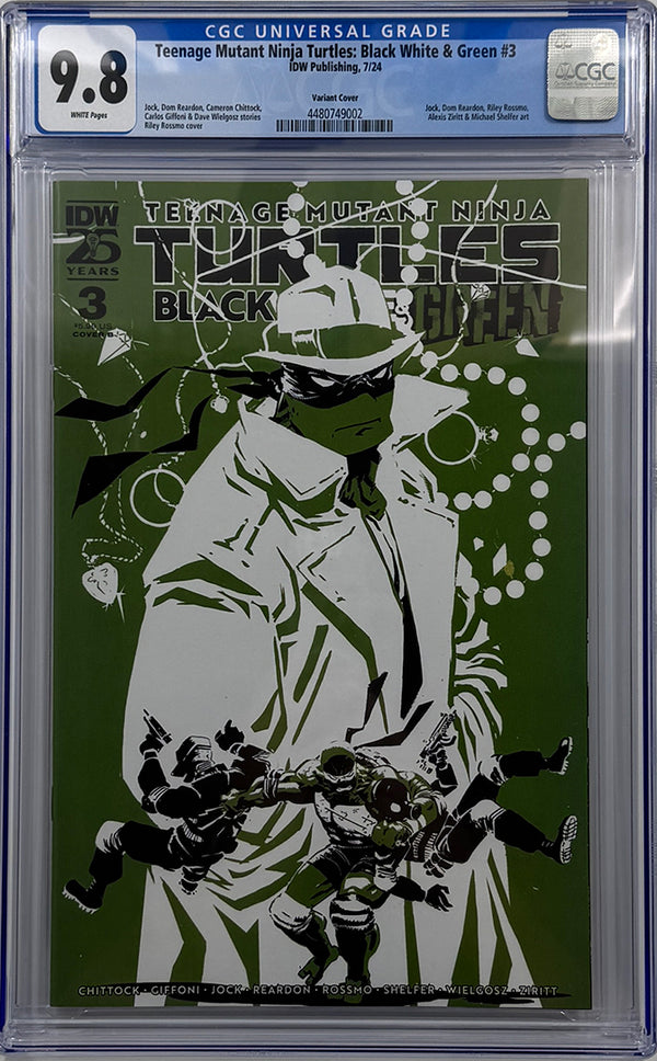 Teenage Mutant Ninja Turtles: Black, White, and Green #3 | Cover B Rossmo | CGC 9.8