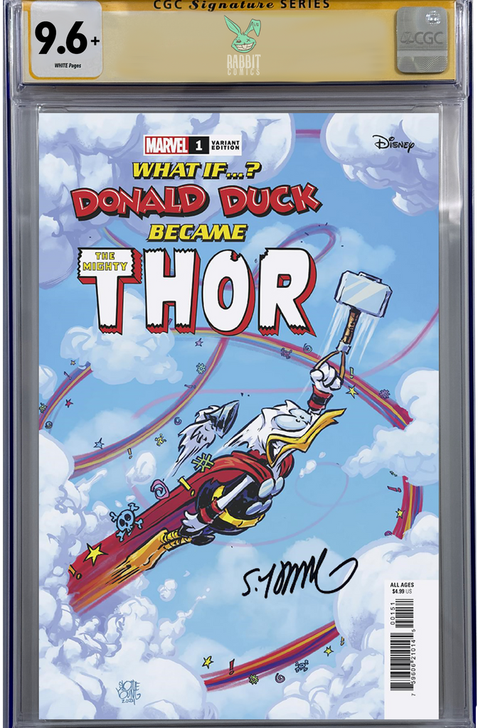 WHAT IF...? DONALD DUCK BECAME THOR #1 | SKOTTIE YOUNG VARIANT | CGC 9.6+ | PREORDER