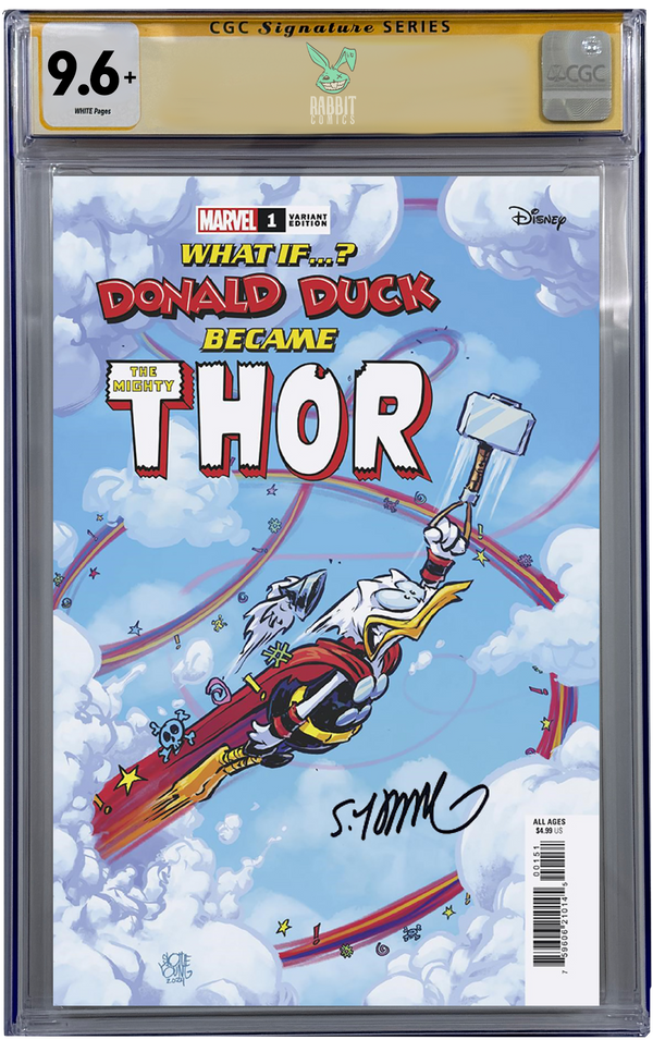 WHAT IF...? DONALD DUCK BECAME THOR #1 | SKOTTIE YOUNG VARIANT | CGC 9.6+ | PREORDER