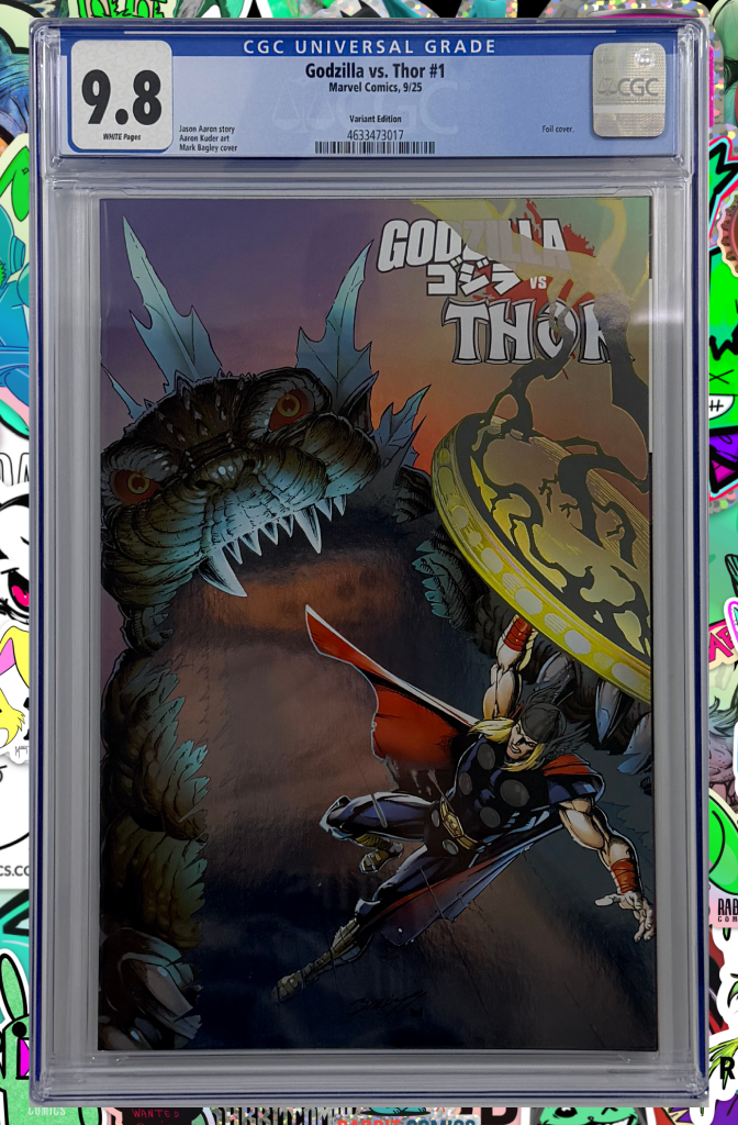 Godzilla vs. Thor #1 | Mark Bagley Foil Variant | CGC 9.8