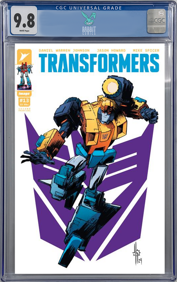 TRANSFORMERS #13 | Second Printing Cvr A Jason Howard Decepticon | CGC 9.8 | PREORDER